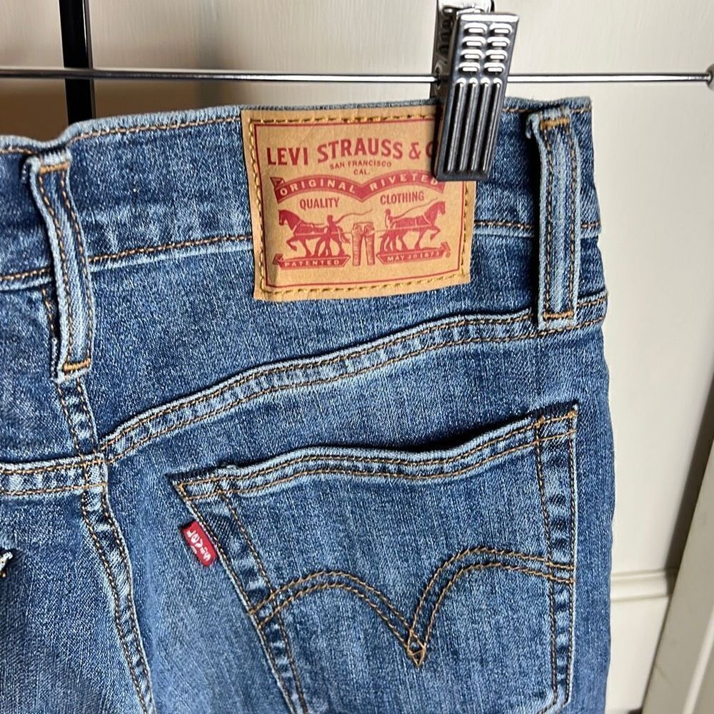 LEVI’S Wedgie Skinny Button Fly Raw Hem jeans Size 25 - Picture 6 of 7